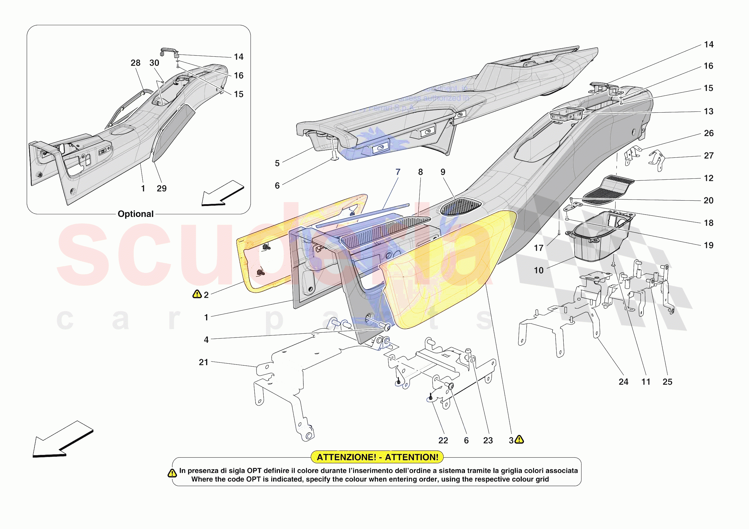 CENTRE TUNNEL AND CONSOLE of Ferrari Ferrari SF90 XX Spider Europe