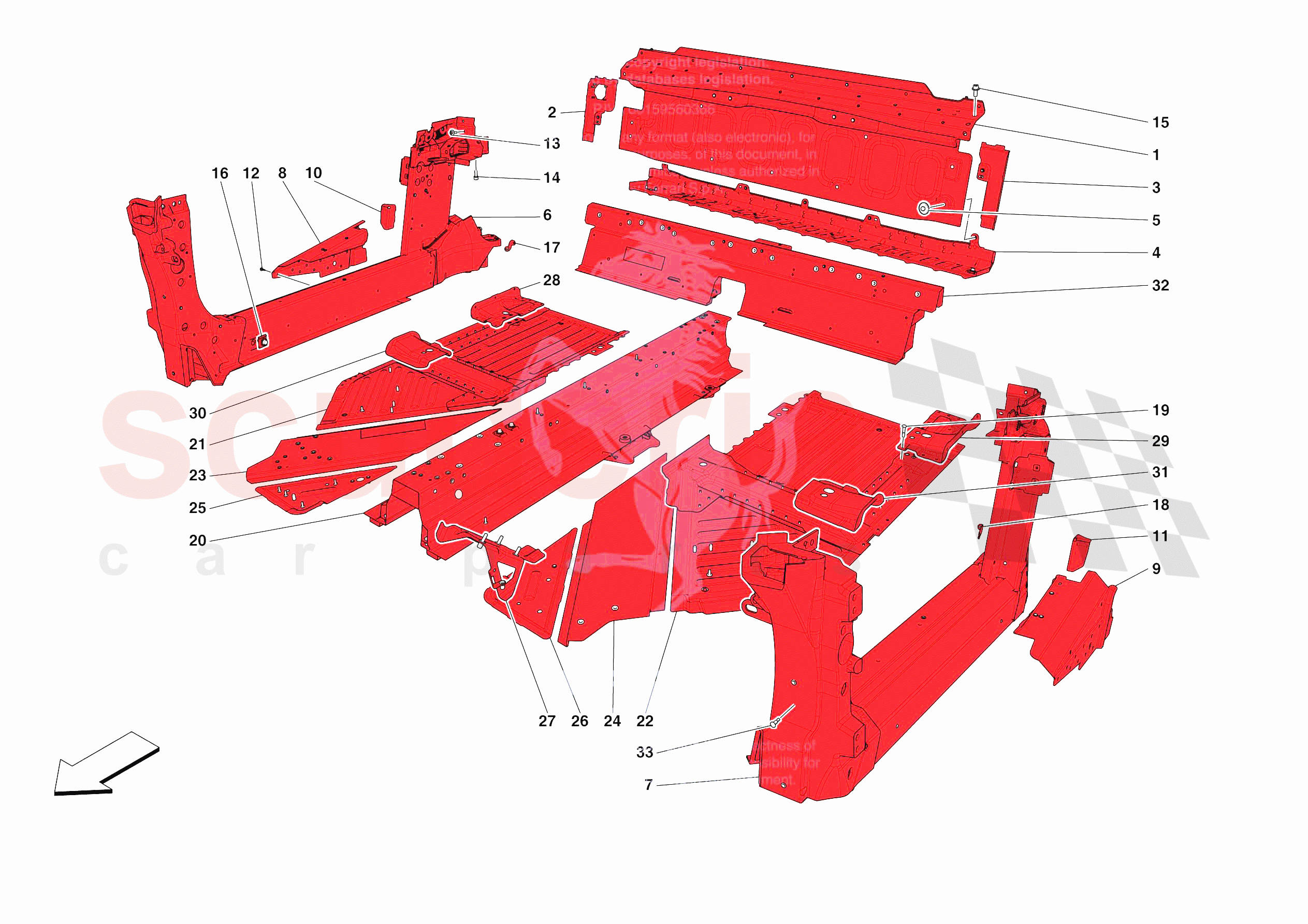 STRUCTURES AND ELEMENTS, CENTRE OF VEHICLE of Ferrari Ferrari SF90 XX Stradle Europe