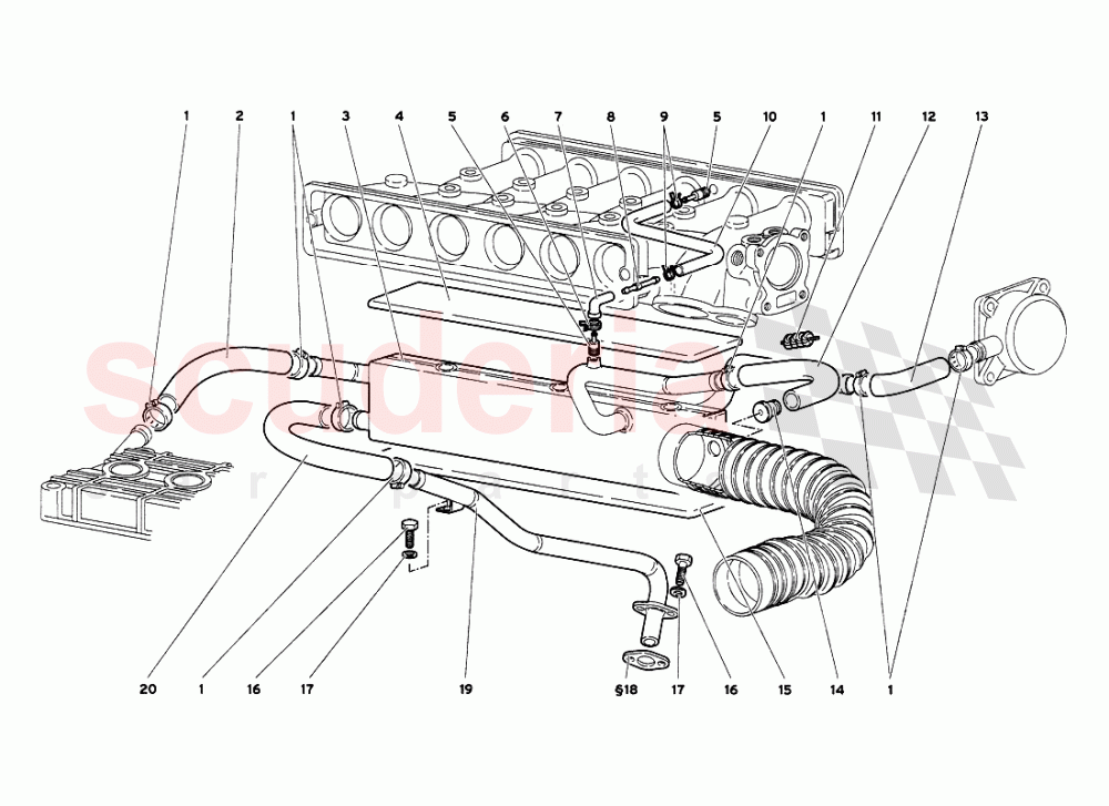 Engine Oil Breathing System of Lamborghini Lamborghini Diablo VT 6.0 (2000-2001)
