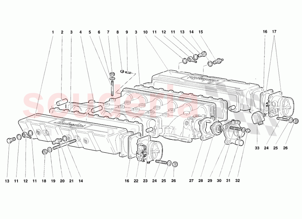 Intake Manifold of Lamborghini Lamborghini Diablo VT Roadster (1998-2000)