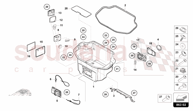 COMPARTMENT LINING LHD of Lamborghini Lamborghini Revuelto Coupe