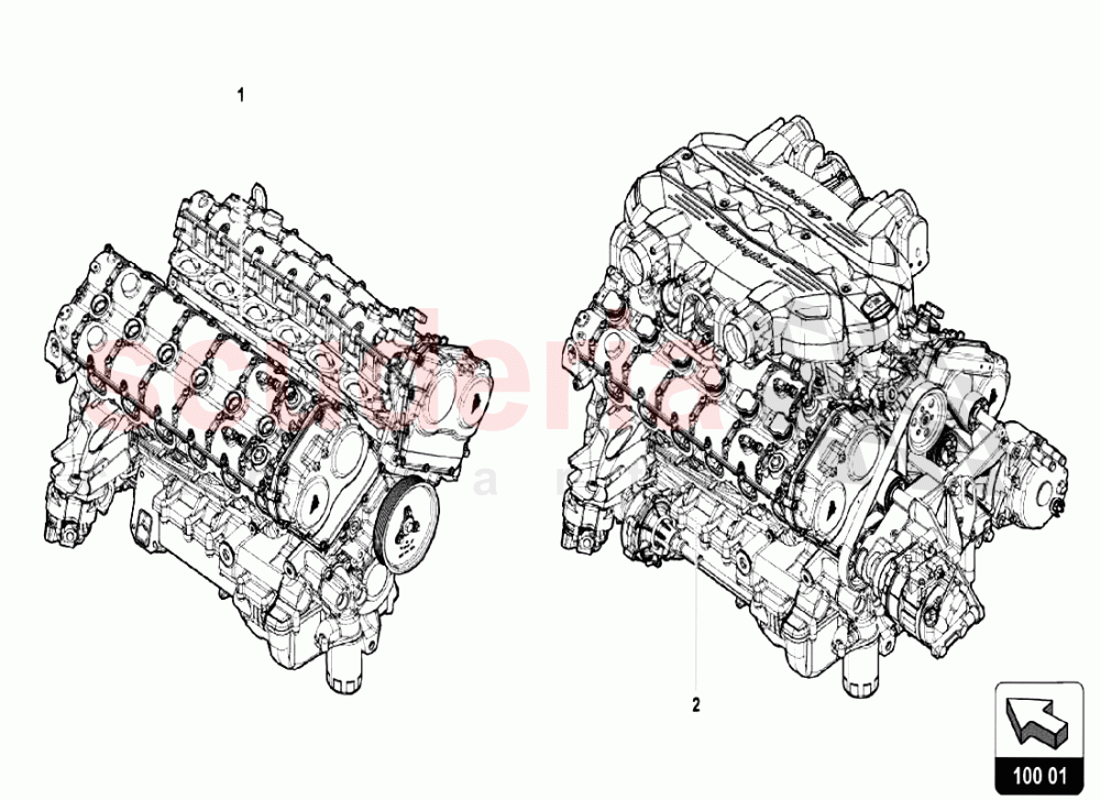 ENGINE ASSEMBLY of Lamborghini Lamborghini Aventador LP750 SV Roadster