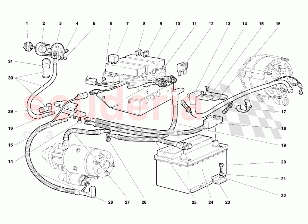 Electrical System of Lamborghini Lamborghini Diablo SE30 (1993-1995)