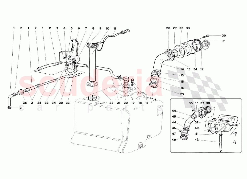 Fuel System (for Cars Without Fast Fuel Insertion) of Lamborghini Lamborghini Diablo SV (1999)