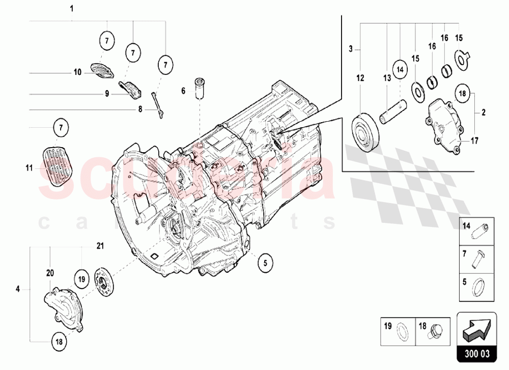 Gearbox Assembly - Outer Components of Lamborghini Lamborghini Aventador S