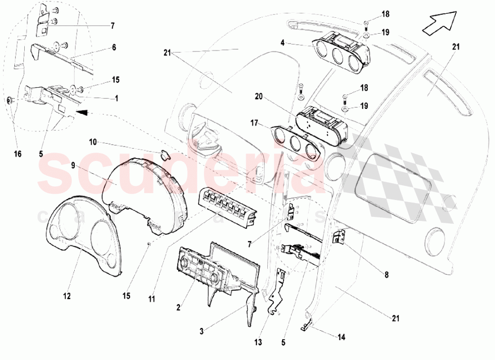 Inner Equipment - Combi-instrument of Lamborghini Lamborghini Gallardo LP550 Coupe