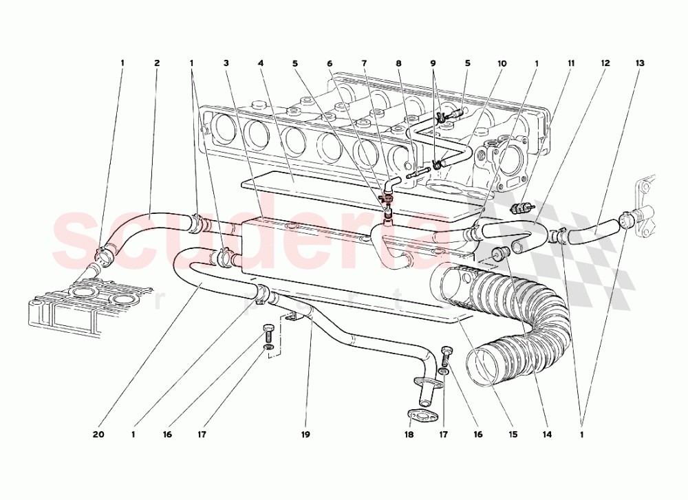 Engine Oil Breathing System of Lamborghini Lamborghini Diablo SV (1999)
