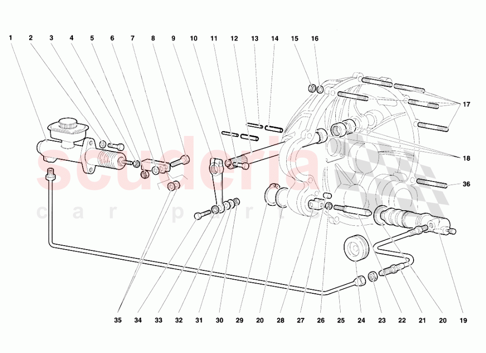 Clutch Control Levers of Lamborghini Lamborghini Diablo VT (1993-1998)