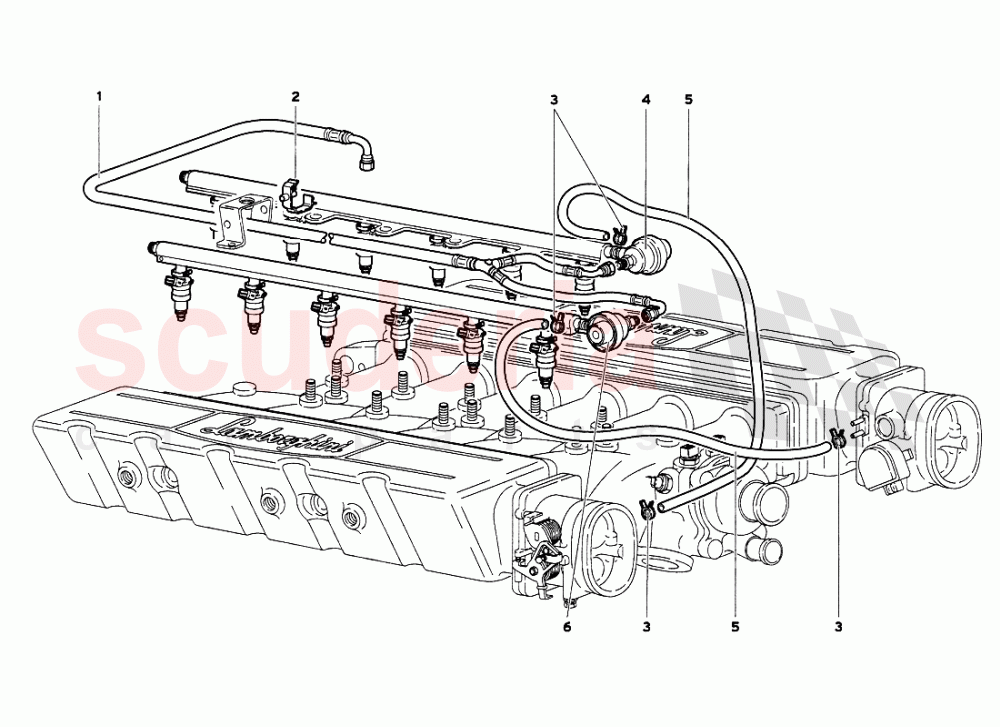 Fuel System 1 of Lamborghini Lamborghini Diablo VT 6.0 (2000-2001)