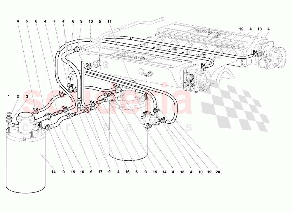 Fuel System 5 of Lamborghini Lamborghini Diablo SE30 (1993-1995)