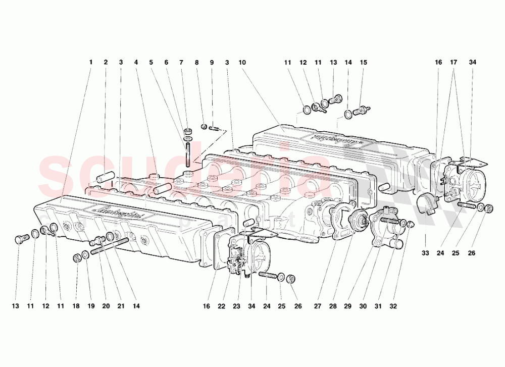 Intake Manifold (Valid From Engine No. 1889) of Lamborghini Lamborghini Diablo SV (1998)