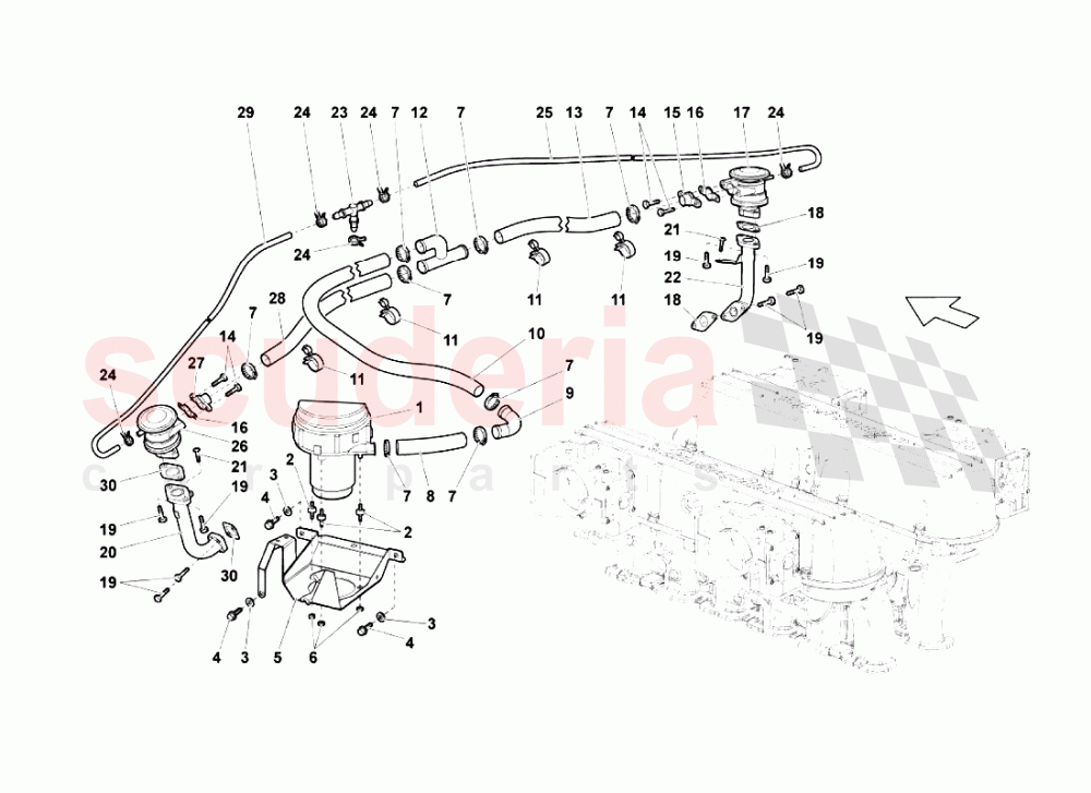 Secondary Air System of Lamborghini Lamborghini Murcielago LP670
