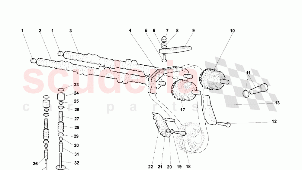 Left Head Timing System of Lamborghini Lamborghini Murcielago Roadster