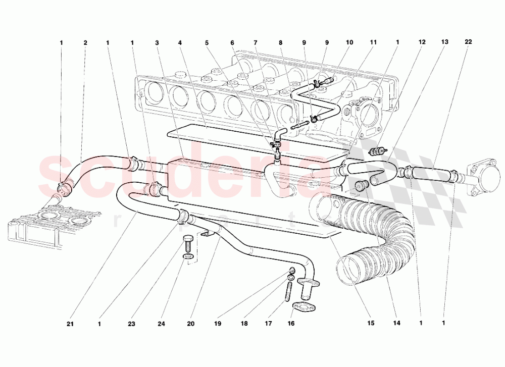 Engine Oil Breathing System of Lamborghini Lamborghini Diablo VT (1993-1998)