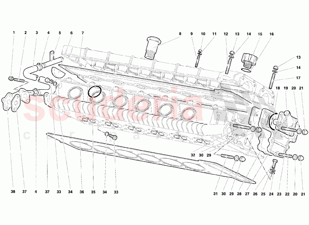 Accessories for Left Cylinder Head of Lamborghini Lamborghini Diablo SE30 (1993-1995)