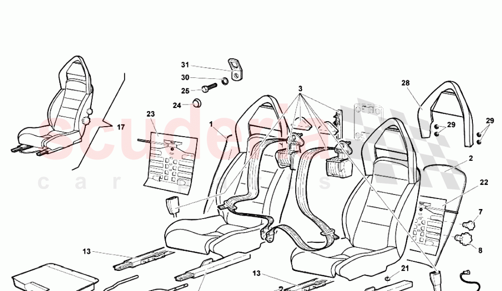 Seats And Safety Belts of Lamborghini Lamborghini Murcielago Roadster