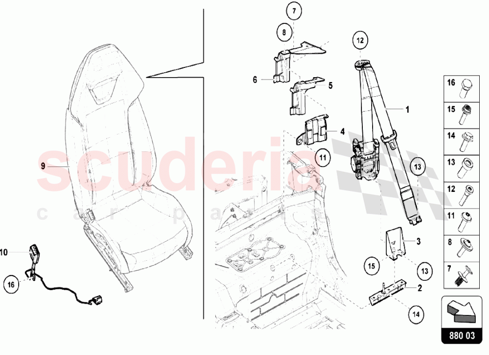 SAFETY BELTS of Lamborghini Lamborghini Huracan LP610 Spyder