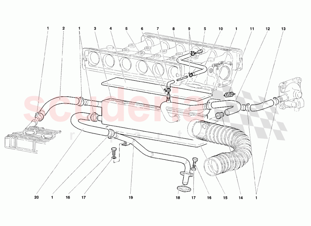 Engine Oil Breathing System of Lamborghini Lamborghini Diablo VT Roadster (1998-2000)