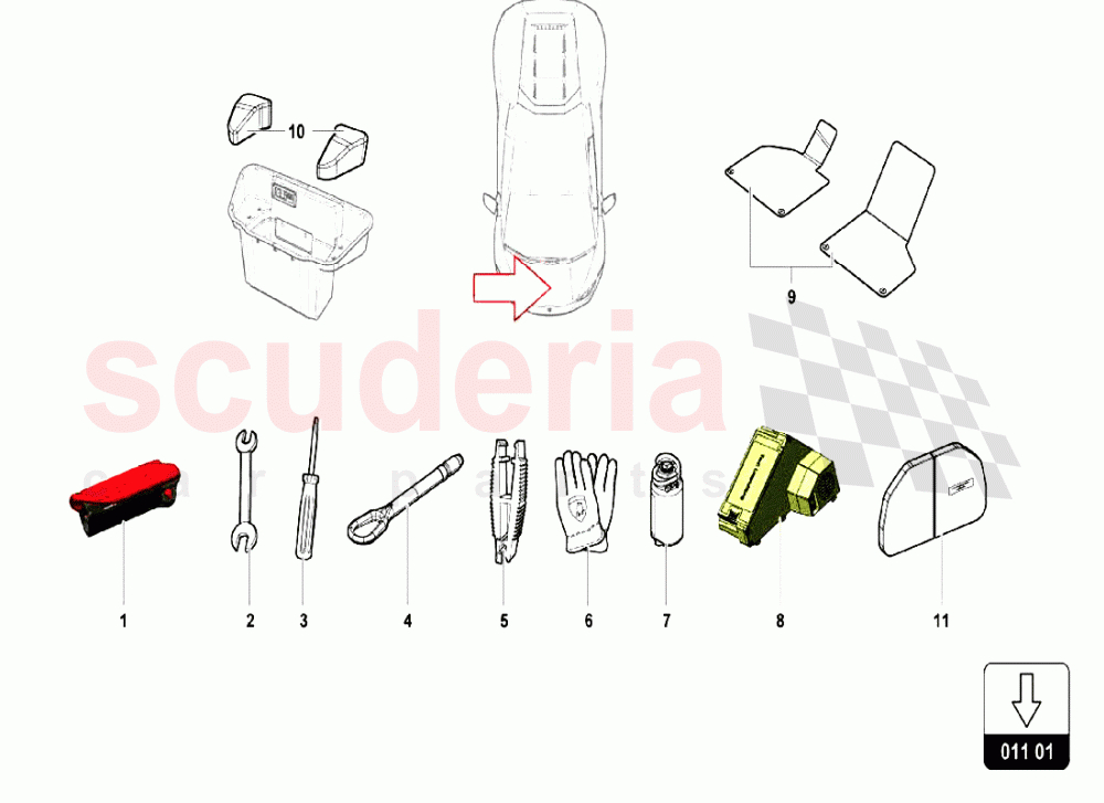Board Equipment and Tools of Lamborghini Lamborghini Huracan LP580 Coupe