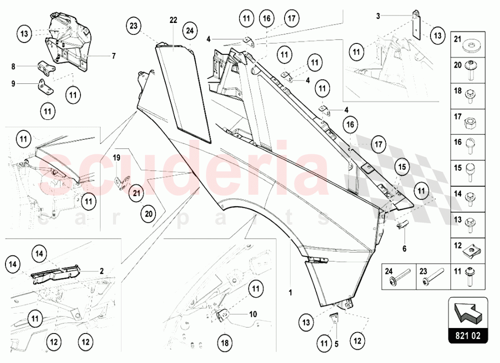 REAR FENDER of Lamborghini Lamborghini Aventador LP720 Coupe