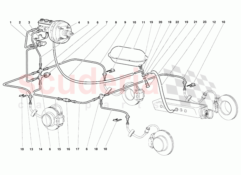 Brake System of Lamborghini Lamborghini Diablo (1990-1998)