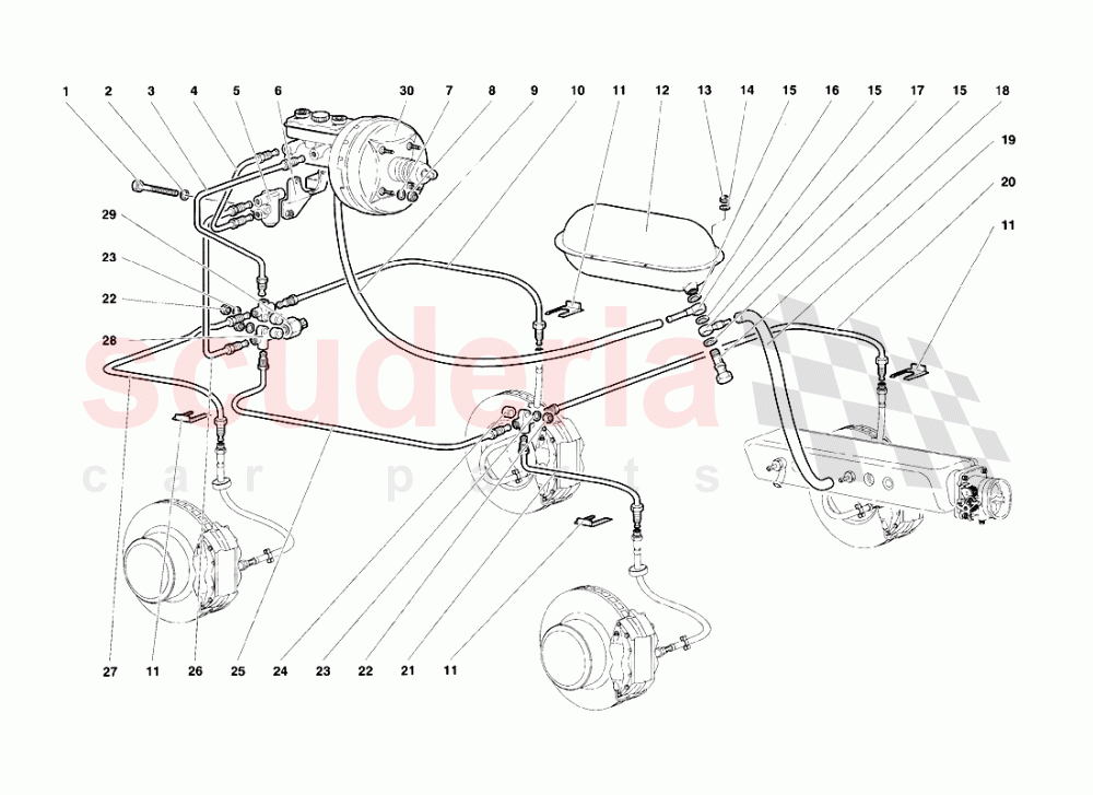 Brake System of Lamborghini Lamborghini Diablo SV (1995-1997)
