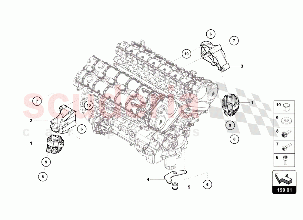 Securing Parts for Engine of Lamborghini Lamborghini Aventador LP700 Coupe
