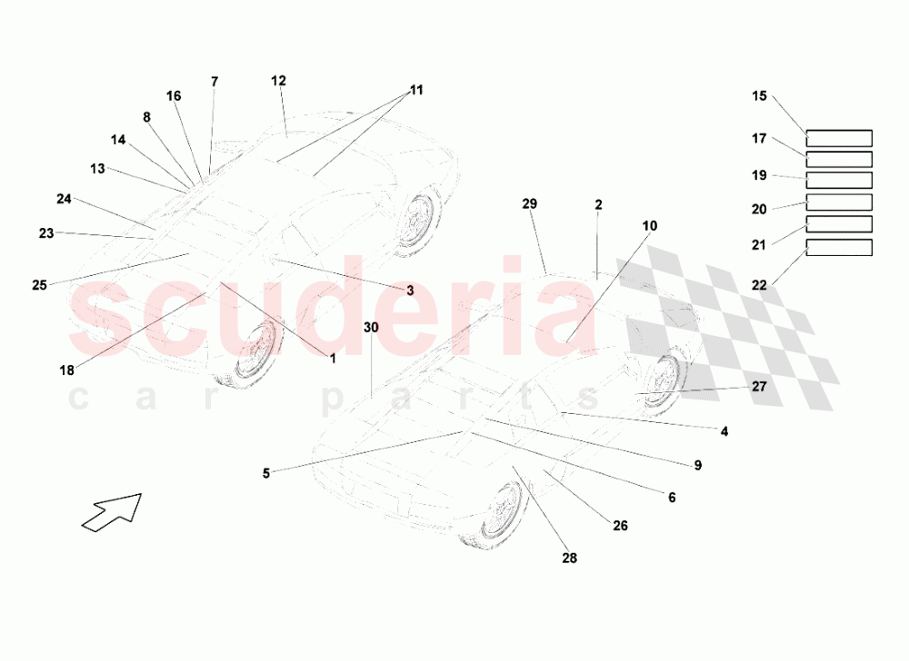 Nameplates of Lamborghini Lamborghini Murcielago LP640