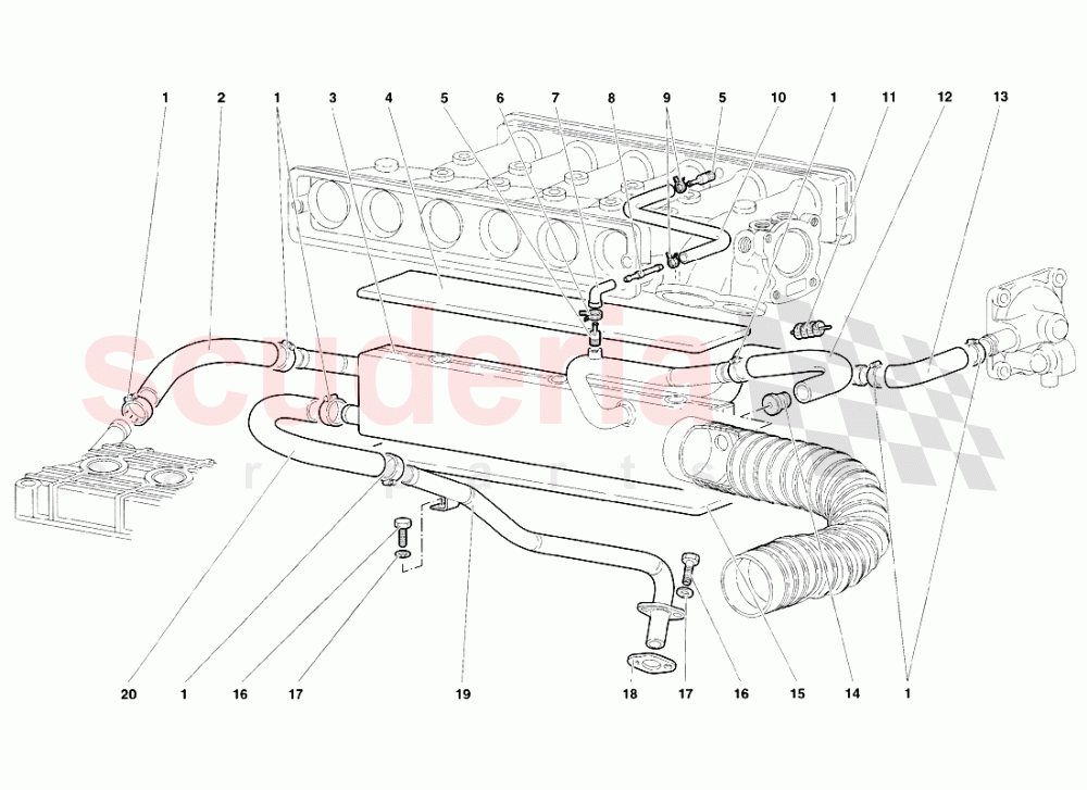 Engine Oil Breathing System of Lamborghini Lamborghini Diablo SV (1998)