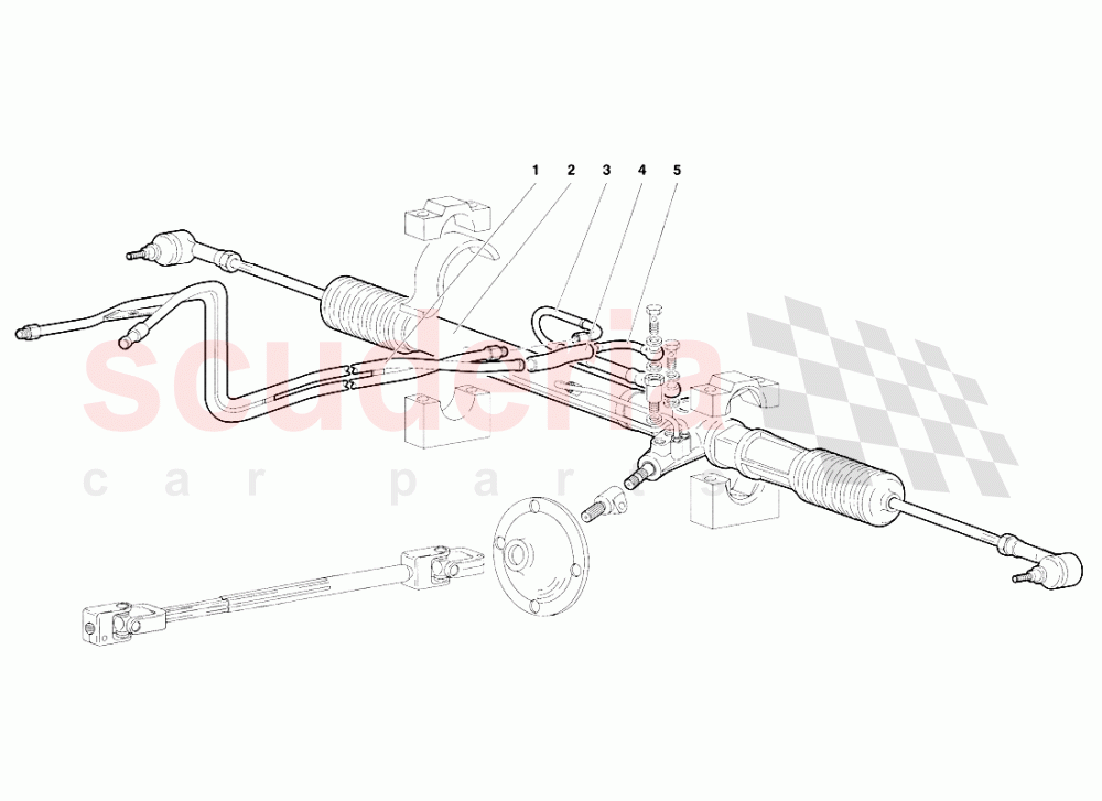 Steering (Valid for R.H.D. Version - April 1994) of Lamborghini Lamborghini Diablo VT (1993-1998)