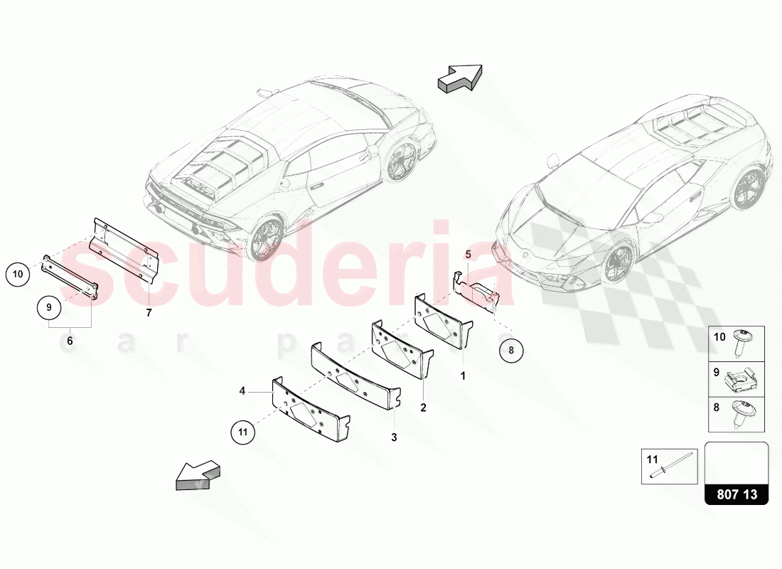 LICENCE PLATE HOLDER of Lamborghini Lamborghini Huracan Evo Spyder