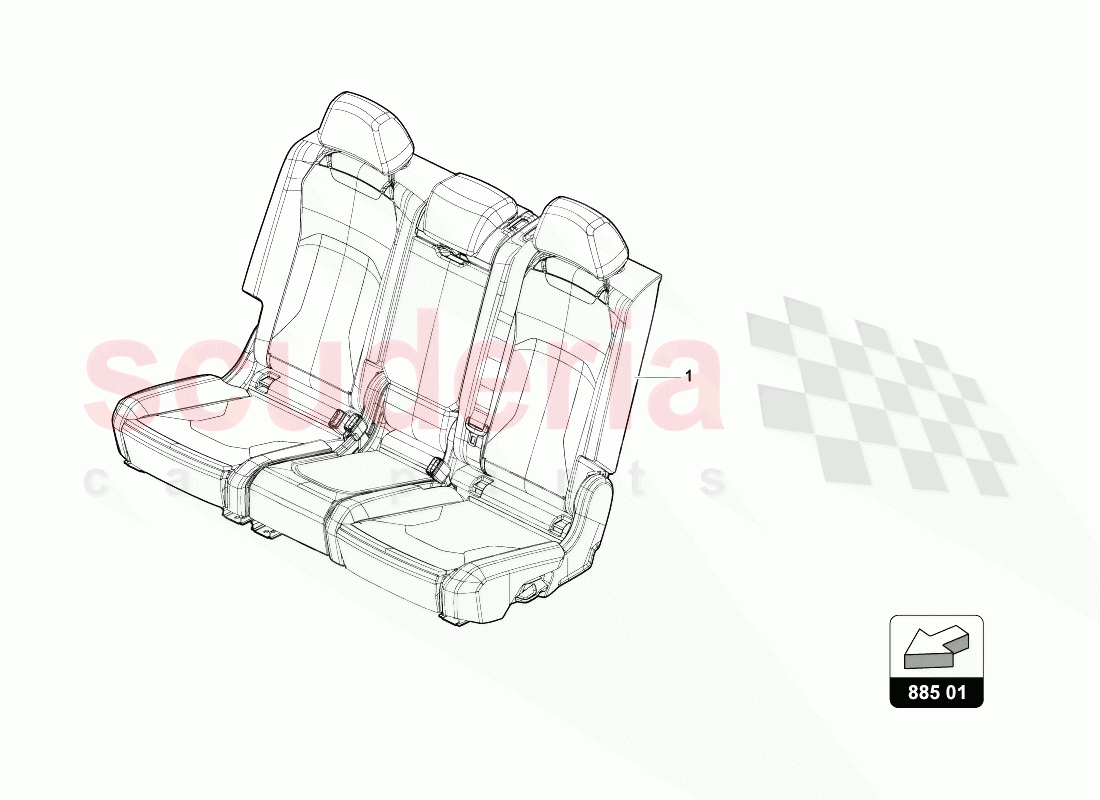BENCH SEAT WITH BACKREST AND HEADREST of Lamborghini Lamborghini Urus