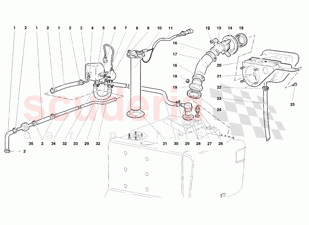Fuel System 3 of Lamborghini Lamborghini Diablo VT Roadster (1998-2000)
