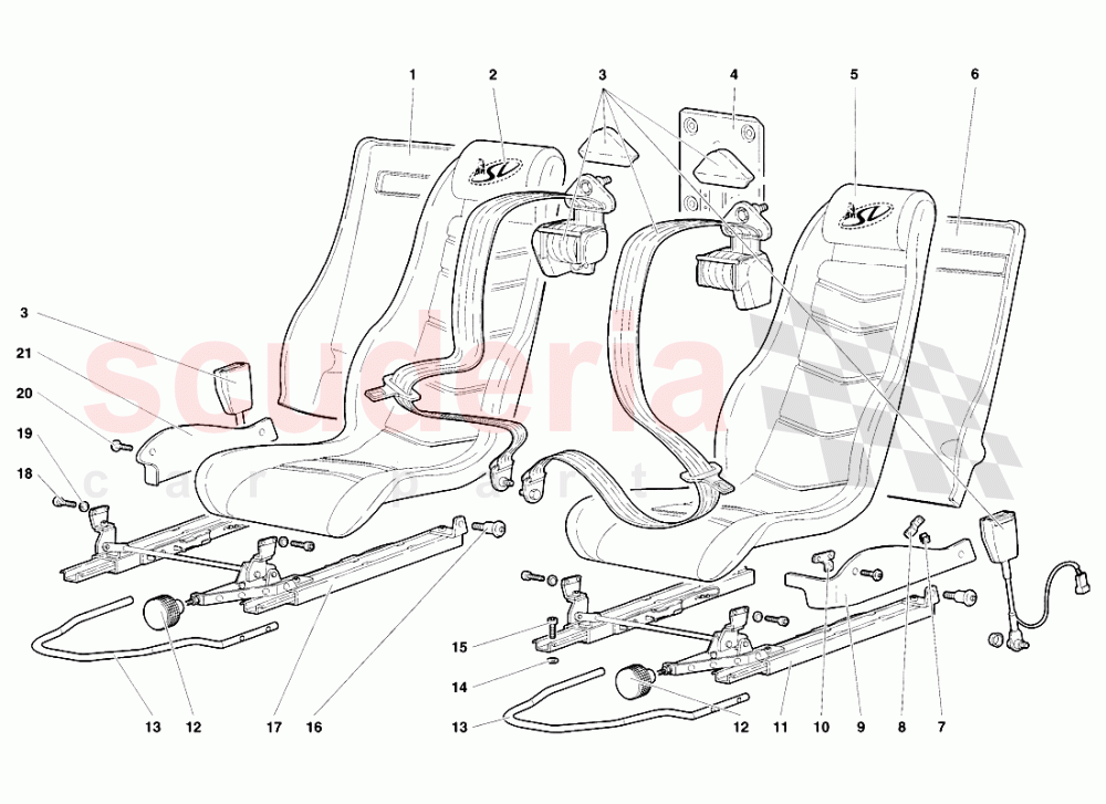 Seats and Safety Belts of Lamborghini Lamborghini Diablo SV (1998)