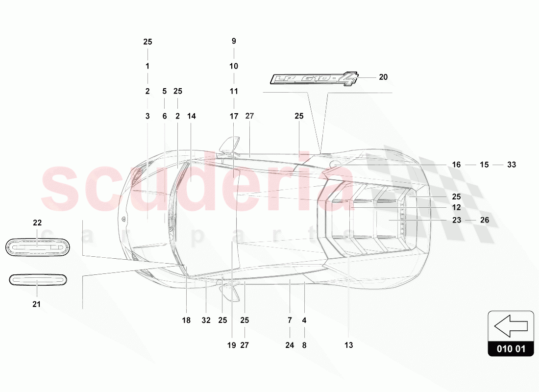 INSCRIPTIONS/LETTERING of Lamborghini Lamborghini Huracan Evo Spyder