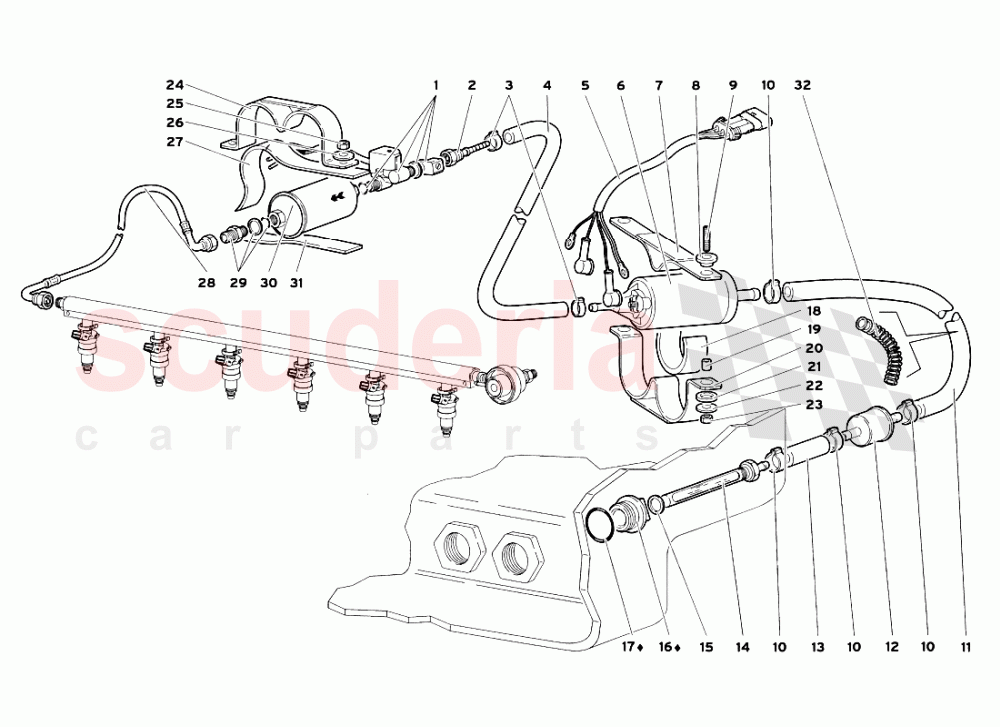 Fuel System (for Tank Cod.0062001156 See Table 62.04.00) of Lamborghini Lamborghini Diablo SV (1999)