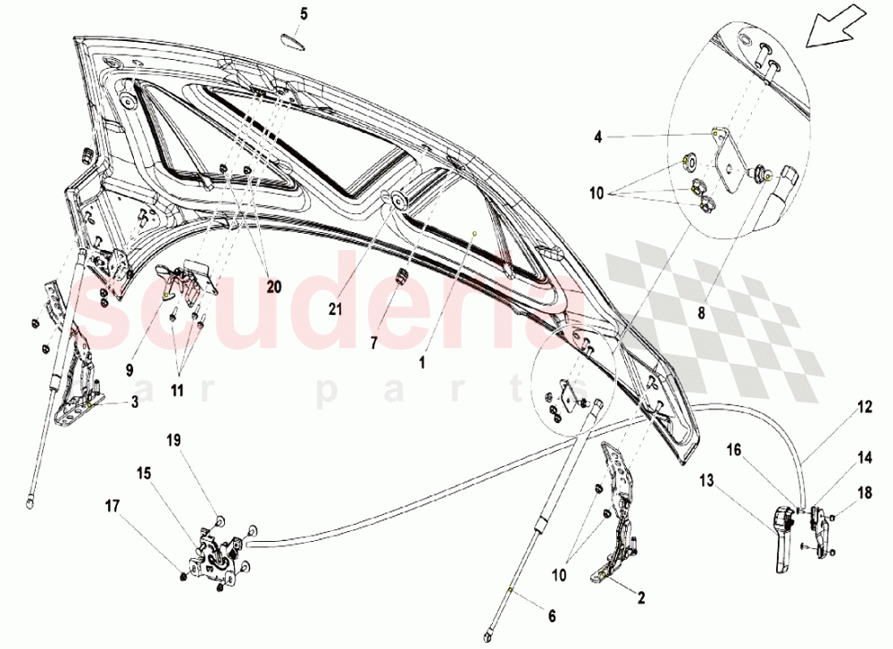 Bonnet of Lamborghini Lamborghini Gallardo LP550 Coupe