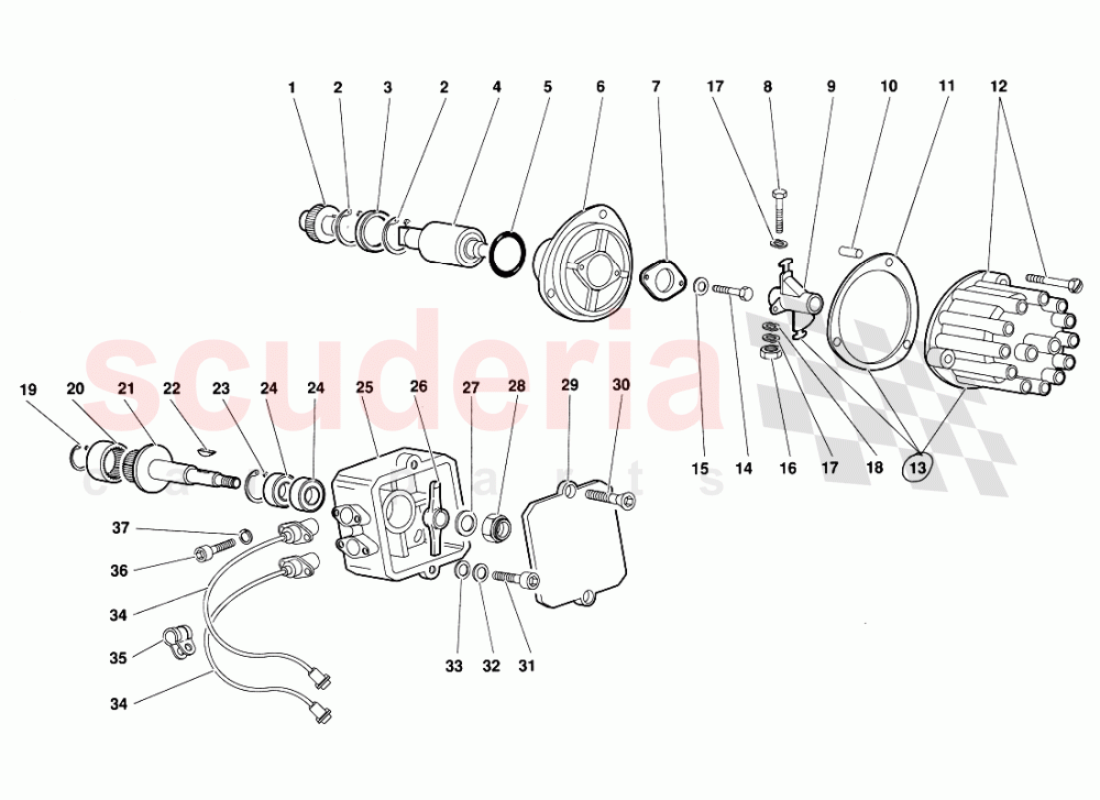 Ignition Distributor and Phase Sensors of Lamborghini Lamborghini Diablo (1990-1998)