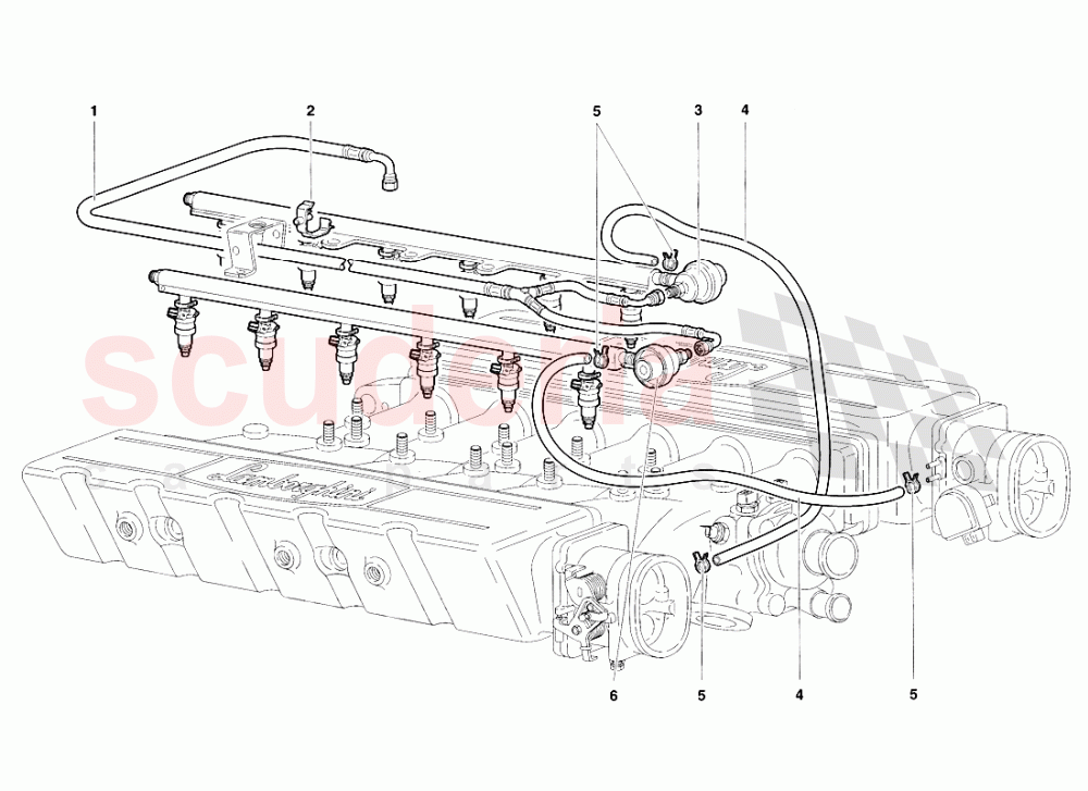 Fuel System 1 of Lamborghini Lamborghini Diablo VT Roadster (1998-2000)