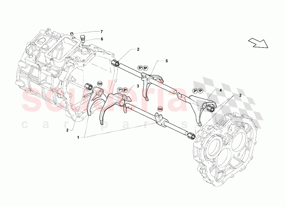 Gearbqx Shifting Rods And Forks of Lamborghini Lamborghini Gallardo LP560 Coupe