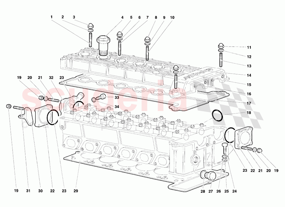 Accessories for Right Cylinder Head of Lamborghini Lamborghini Diablo SV (1995-1997)