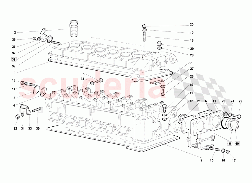 Accessories for Right Cylinder Head (Valid for June 1992 Version) of Lamborghini Lamborghini Diablo (1990-1998)