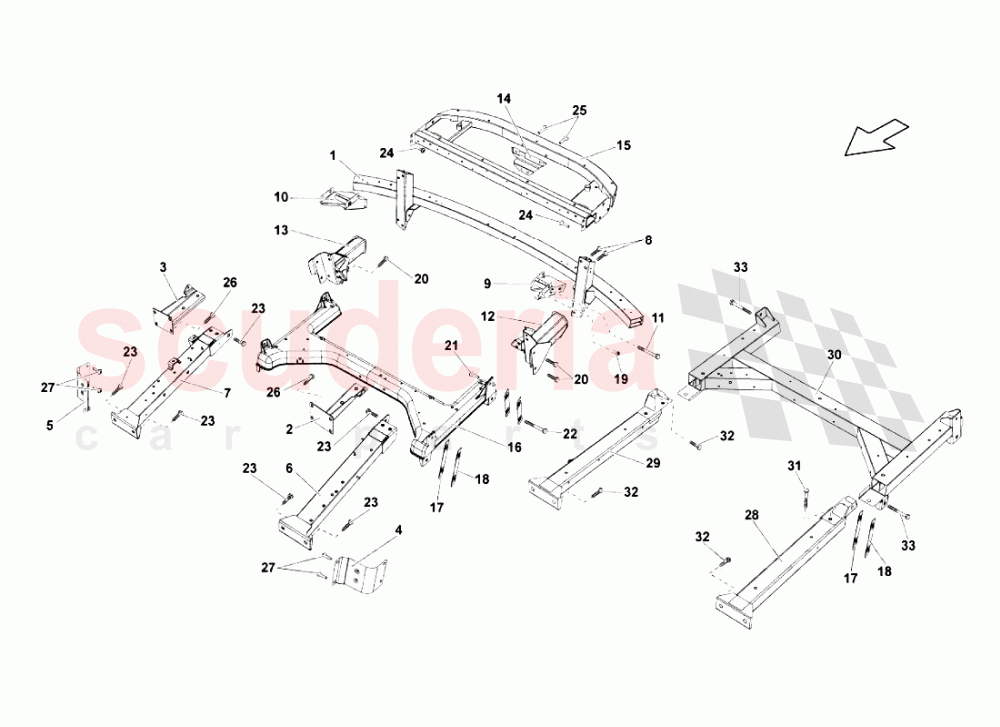 Rear Frame Attachments of Lamborghini Lamborghini Gallardo LP560 Spyder