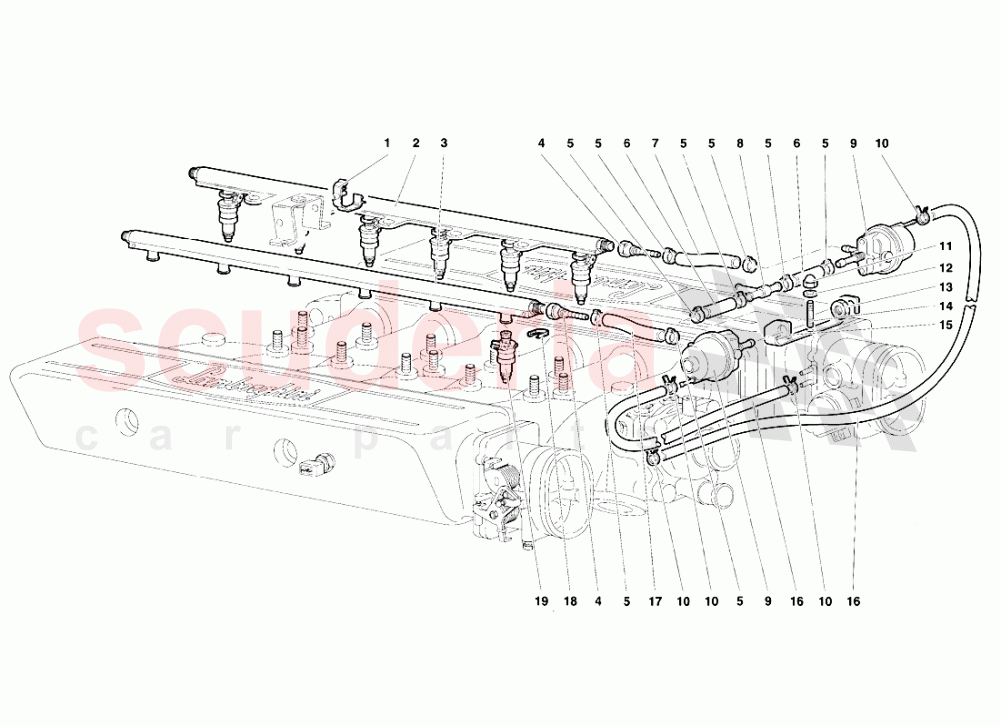 Fuel System 1 of Lamborghini Lamborghini Diablo SV (1995-1997)