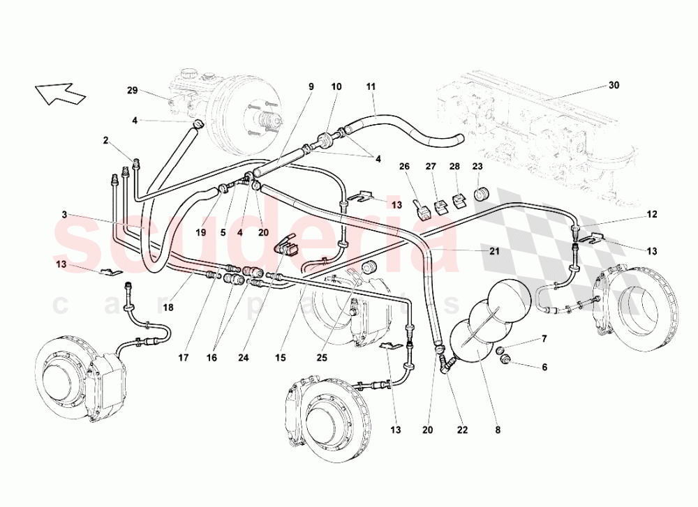 Brake System of Lamborghini Lamborghini Murcielago LP640