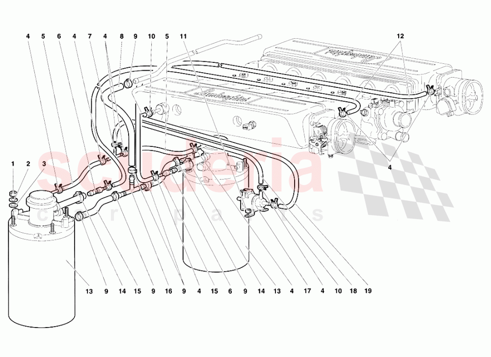 Fuel System 5 of Lamborghini Lamborghini Diablo SV (1995-1997)