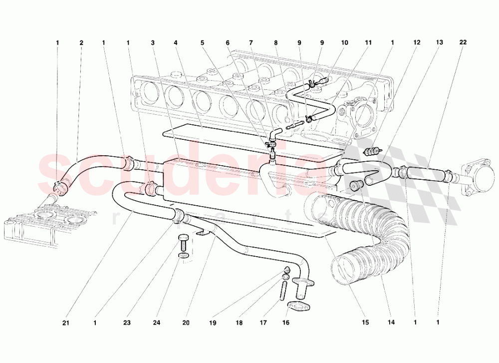 Engine Oil Breathing System of Lamborghini Lamborghini Diablo SV (1995-1997)