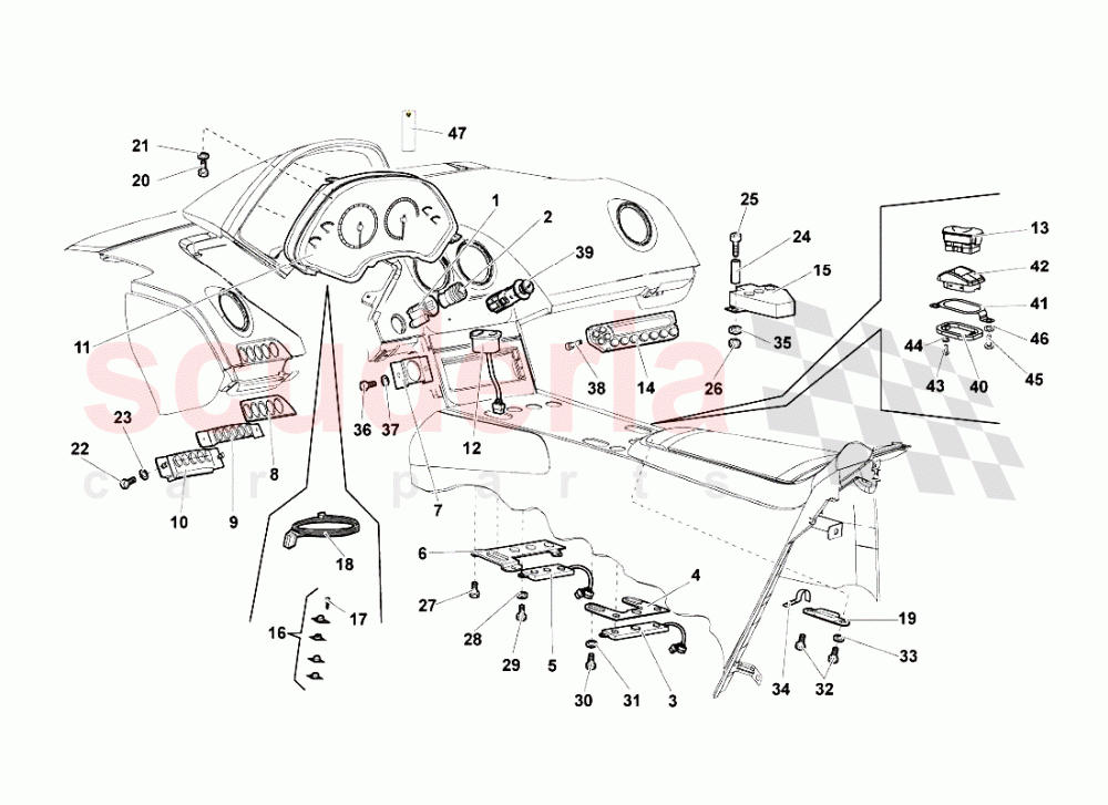 Dashboard Instruments of Lamborghini Lamborghini Murcielago LP640