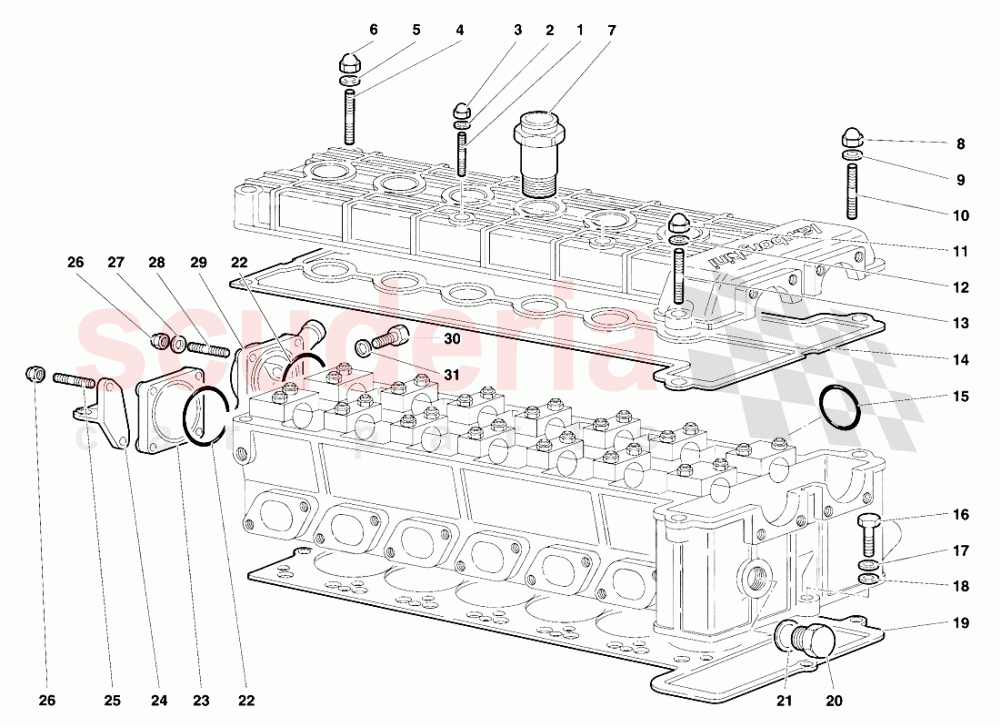 Accessories for Right Cylinder Head of Lamborghini Lamborghini Diablo VT (1993-1998)