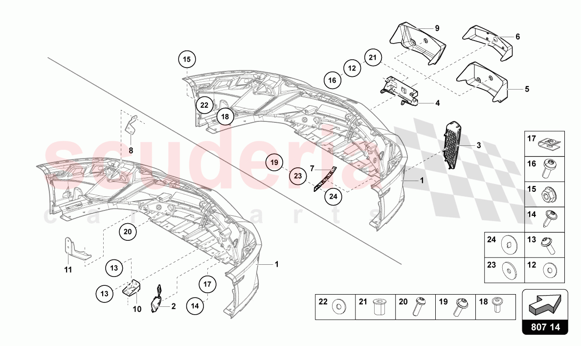 BUMPER, COMPLETE FRONT of Lamborghini Lamborghini Aventador LP780 Ultimae